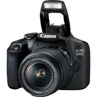 Canon EOS 2000D + EF-S 18-55mm f/3.5-5.6 IS II + EF 75-300mm f/4-5.6 III, 24,1 MP, 6000 x 4000 Pixel, CMOS, Full HD, 475 g, Schwarz