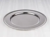 APS tanier z nehrdzavejúcej ocele 18/8 s okrajom z korálikov ØxV: 30,5 x 2,2 cm