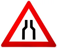 ORIGINAL Verkehrsschild Nr. 120 * verengte Fahrbahn * nach StVO und RAL-Gütebedingungen Verkehrszeichen Achtung Warnschild Straßenschild Hinweisschild Gefahrenzeichen Schild Gefahrenschild