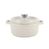 Retro garnek żeliwny z pokrywką 2,2L Vintage Cuisine Kremowy