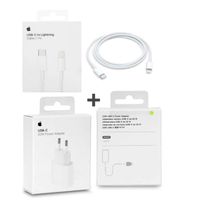 Apple iPhone 13 - 12 - 11 Original Ladegerät - 20W USB-C Power Adapter (Netzteil) + 1m Lightning to USB-C Ladekabel - Originalverpackung