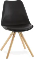 Esszimmerstuhl aus schwarzem Polyurethan | Küchenstuhl mit Buchenholz | Gastrostuhl modern | Skandinavisches Design | Schwarz | VELANOX von Kadima Design