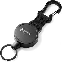 FABACH Schlüsselrolle ausziehbar - Jojo Schlüsselband mit 70cm Aramidseil - Einziehbarer Kartenhalter Ausweis Clip - Schlüssel Zipper