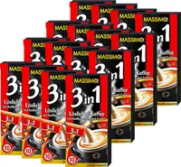 MASSIMO 3in1 Instant Kaffee mit Kaffeeweißer Zucker 16 Schachtel x 10 Sticks à 18g / Vorteilspack