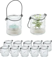 relaxdays Transparentes Windlicht im 12er Set