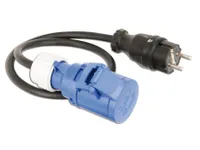 CEE-Caravan-Adapterleitung CEE-Stecker PCE 16 A, 3-polig, schwarz-blau