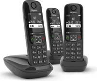 Gigaset AS690 Trio Schwarz DECT Schnurloses Telefon mit Anrufer-ID und 2" Display