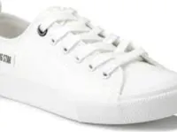 Damskie Skórzane Niskie Trampki Big Star KK274010 Białe 37