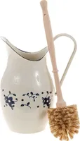 SIDCO Nostalgie WC Garnitur Bürstengarnitur Retro Kanne Shabby Blume Clobürste dunkel