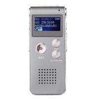 Digitaler Sprachrekorder Sprachaktivierter Rekorder für Vorträge, Meetings, Interviews 8GB Audiorekorder Tragbares Mini-Diktiergerät mit Wiedergabe, USB, MP3(Silver)