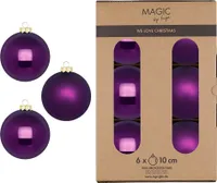 Weihnachtskugeln Glas 10cm 6 Stück - Purple Symphony