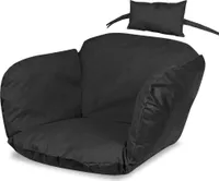 Gartenkissen Für Hängesessel 112X113 Storchennest Wasserdicht Dekorativer Sessel Hängekorb, Schaukel Korb + Kopfstütze Schwarz