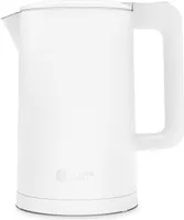Balter Wasserkocher Edelstahl WK-4, 1,7 Liter, elektrischer Wasserkocher, Doppelwand Design, BPA frei, LED, kabellos, Teekocher Kompakt, weiss