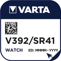 Varta Watch V 392 Uhrenzelle Knopfzelle SR 41 W V392 Silber-Oxid 40mAh 1,55 V 1er Blister