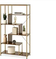 Standregal GRIGORE – golden/Nussbaum