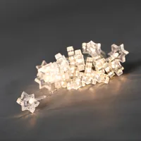 Konstsmide - LED Dekolichterkette, klare Sterne, 24 warm weiße Dioden, 24V Innentrafo, transparentes Kabel ; 4090-103