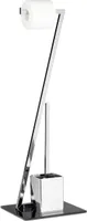 relaxdays WC-Garnitur GLASS silber, schwarz Metall