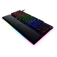 Razer Huntsman V2 Optische Gaming-Tastatur RGB-LED-Licht, QWERTY US International, kabelgebunden, schwarz, linearer roter Schalter, numerische Tastatur