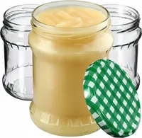 KADAX Einmachgläser mit Deckel "Kisko", Marmeladengläser, Einweckgläser, 500 ml, Grün kariert, 24 Stück