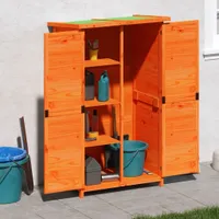 vidaXL Kůlna na nářadí hnědá 83x57x140 cm Masivní borovicové dřevo
