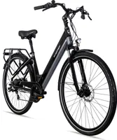 Bergsteiger Hampton 28 Zoll City E-Bike mit 250 Watt Motor, Scheibenbremsen, Aluminium Ebike für Damen & Herren, Farbdisplay, Elektrofahrrad mit Shimano 6 Gang-Schaltung