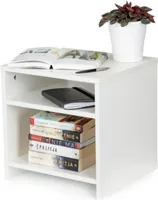 Nachttisch 2 Regale, Kommode, Bücherregal, HMBT015