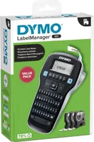 DYMO LabelManager 160 Tragbares Beschriftungsgerät Starter-Set | Etikettiergerät mit QWERTZ Tastatur & Einfache Textbearbeitung | mit 3 Rollen | für D1 Etiketten in 6, 9 und 12mm Breite