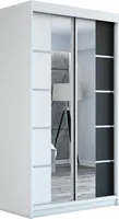 Schwebetürenschrank Kleiderschrank ERO 120 cm Schrank Garderobe Spiegel. Verschiedene Farben (Weiß, Schwarz, Somona). Möbel vom Hersteller!