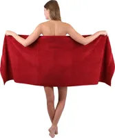 Betz Saunatuch 70 x 200 cm PREMIUM 100% Baumwolle Badetuch Liegetuch Strandtuch   Farbe: dunkelrot