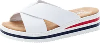 Rieker Damen Clogs Pantoletten Keilabsatz V02A1-80, Größe:40 EU, Farbe:Weiß