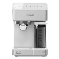 Cecotec Power Instant-ccino - poloautomatický kávovar, řada Touch Bianca, tlak 20 bar, objem 1,4 l, 6 funkcí, ohřev termoblokem, dotykové ovládání, nádržka na mléko, 1350 W