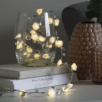 Konstsmide LED Lichterkette Rosen 25 LED warmweiß batteriebetrieben silber