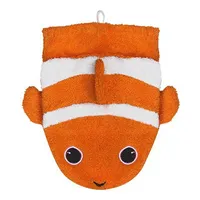 Fürnis Waschlappen mit lustigen Tiermotiven Gross 100% Bio Baumwolle GOTS 596 Clownfisch
