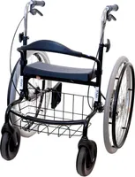 Wheellator, invalidný vozík a rolátor 2v1, transportný vozík, skladací, farba: čierna