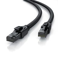 Primewire Patchkabel CAT 8 mit Baumwollummantelung, Gigabit Ethernet LAN Kabel - Black Series, 40 Gbit/s - S/FTP PIMF Schirmung, Netzwerkkabel - 20m