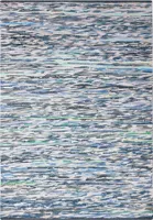 MY-RUG Fleckerlteppich,Rajesh, 230x160, Chindi-Teppich blau grau, aus recycelten Baumwollresten, Fleckerl, handgewebt, wendbar, rechteckig