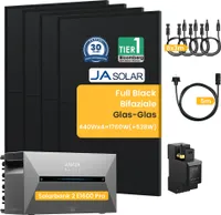 Balkonkraftwerk mit Speicher Anker Solix Solarbank 2 E1600 Pro mit JaSolar 1760W(+528W) Full Black Bifaziale Solarmodule und Anker Smarten Zähler