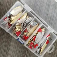 Set mit 36 Spinner- und Blinkerködern für Raubfische