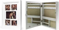 Schmuckkasten Bilderrahmen Spiegel weiß Schmuckschrank Holz 5 Fotos