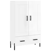 Highboard biały wysoki połysk 69,5x31x115 cm materiał drewnopochodny