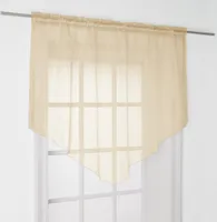 Zasłona Disc (beżowa) ze sznurkiem 140x100 cm - Bistrogardine Transparent, Panneaux Voile, Zipfelgardine - Krótka zasłona ze sznurkiem
