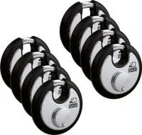 BASI - Rundbügel-Vorhangschloss - SET - 8x RVS 610W - 70 mm - Schwarz - Gleichschließend Nr. 2 - 8x6100-7021-2SCHW