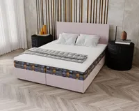 Čalúnená posteľ 160x200 OTILIE 2 s úložným priestorom - ružová + vzor