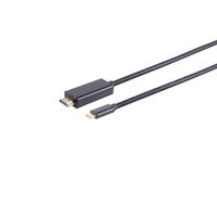 S-Conn 10-56185 Videokabel-Adapter 1,8 m HDMI Typ A (Standard) USB C Schwarz - Videokabel-Adapter (1,8 m, HDMI Typ A (Standard), USB C, Stecker, Stecker, Gold)