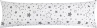 Baumwoll Renforcé Seitenschläferkissen Bezug 40x145cm - Große und kleine Sterne in schwarz - 100% Baumwolle Stillkissenbezug (KY-376-9)