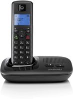 Motorola T411+ Schnurlostelefon - Rufnummernanzeige, Freisprechfunktion, DECT Telefon mit Display - Schwarz