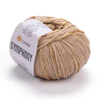 YarnArt Symphony 2105 Beige – s Effektgarn mit Wollanteil, weich & glänzend, ideal für elegante Strickprojekte – 50g / 125m