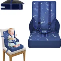 UISEBRT Kinder Sitzerhöhung Baby Boostersitz Faltbar Kindersitz mit Rückenlehne & verstellbaren Dreipunktgurt für zuhause und unterwegs, Blau