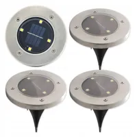 4 x LED Solar Gartenleuchte 13.5cm 5500-6000K Kaltweiß 20lm 0.4W 120° IP54 Erdspieß Schwarz