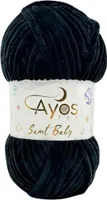 Ayos Samt Baby 10 Schwarz Chenillegarn Strickgarn Babywolle